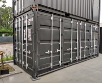 Erste reise 20ft offener seite seecontainer in schwarz