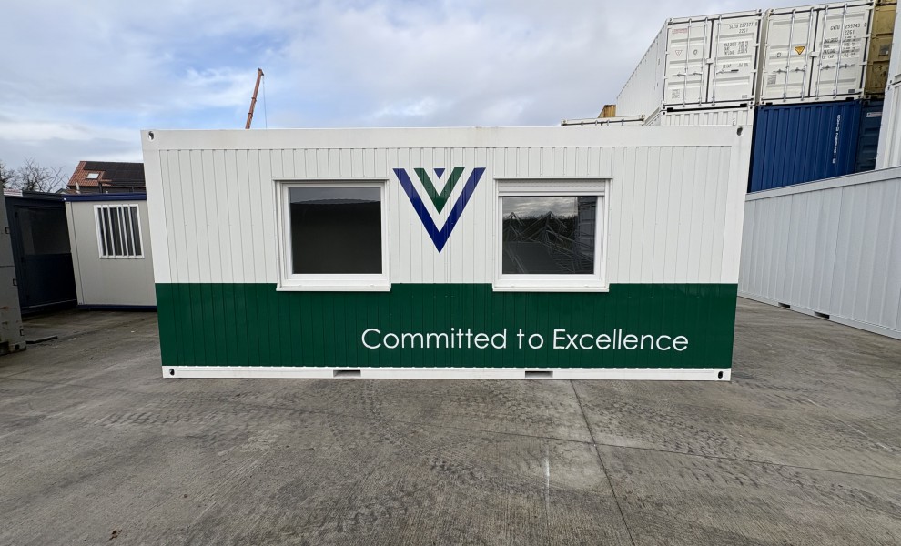 6x3m_Van de Walle_office container with logo