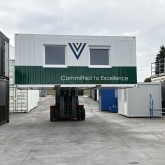 6x3m_Van de Walle_office container with logo